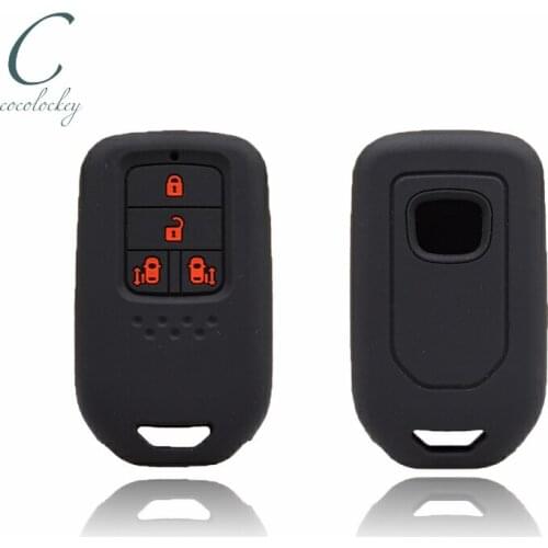 Cocolockey Silicone Rubber Car Key Fob Shell for honda odyssey freed elysion mpv Keyless Smart Key Case Car Styling 4Buttons