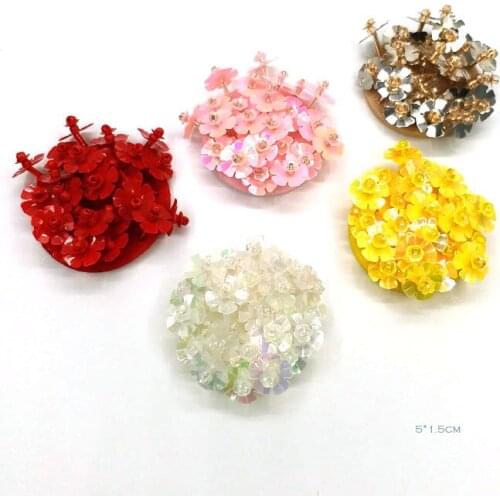 1pc flowers beaded patches for clothing Sew on patch decorative parches bordados para ropa Embroidery applique clothing