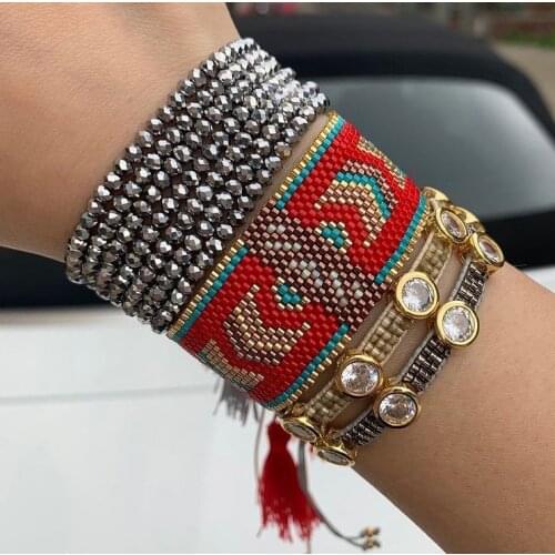 Hot Sale Handmade Bracelet Green Myuki Bracelet for Girls and Women Jewelry Men Gift Copper Micro paved Party Wedding Unisex