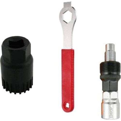 Bike Crank Bottom Bracket Extractor Remover with 17mm Spanner Wrench Bicycle Repair Tool