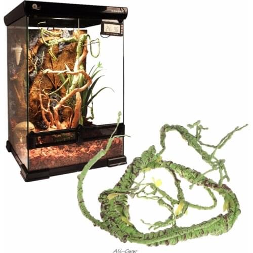 1.1m/1.6m Artificial Rattan Reptile Box Case Decoration Lizard Green Plants Jungle Habitat Reptiles Amphibians Supplies