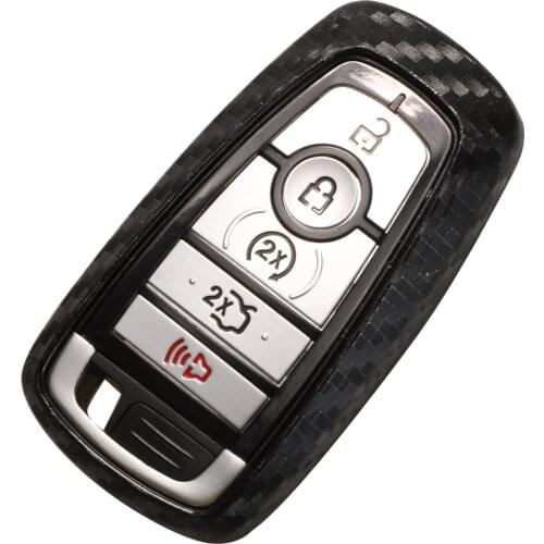 Bilchave 5pcs Carbon Fiber Silicone Remote Key Case Cover Fob For Ford Fusion F-250 F-350 F-450 F-550 2017 M3N-A2C93142600