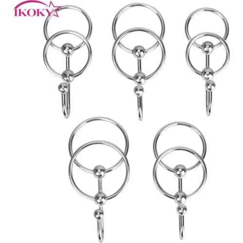 IKOKY Penis Ring Erection Enhancer Cock Head Urethral Plug Delayed Ejaculation Stainless Steel Sex Toys For Men
