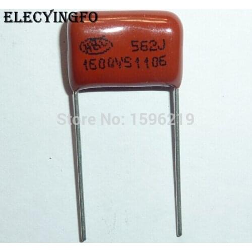 100pcs CBB capacitor 562 1600V 562J 1.6KV 5600pF 5.6nF P15 CBB81 Metallized Polypropylene Film Capacitor