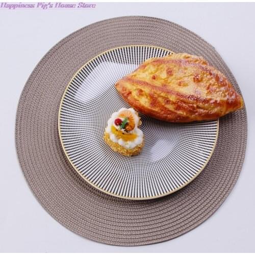Round Weave Placemat Table Mats Simple Style Dining Napkin Pads Non-Slip Heat Resistant Coaster Cushion Kitchen Party Decoration