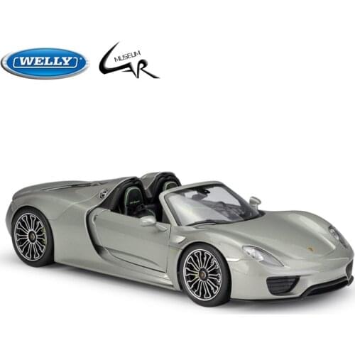 WELLY 1:18 Model Car Simulation Alloy Metal Toy Car Childrens Toy Gift Collection Model Toy Gifts Porsche 918 Spyder