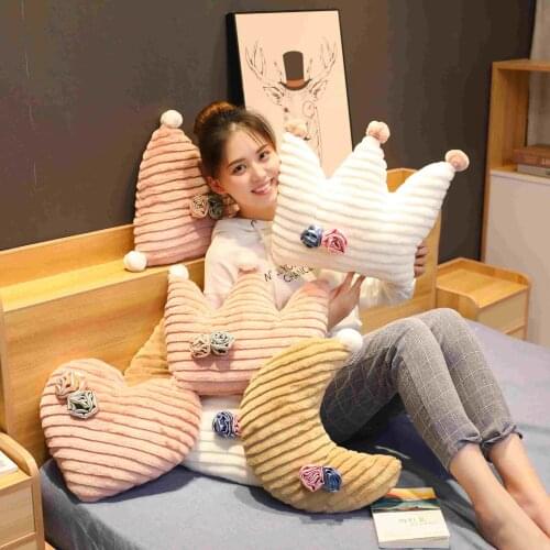 Cartoon multi styles pillow star moon crown image Plush pillow soft stuffed cushion bed sofa decor kawaii gift for child girl