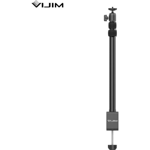 VIJIM Height Adjustable Table Stand 3-section 103cm 1.5KG Payload w/ Detachable 360° Swivel Ball Head for LED Video Light Camera