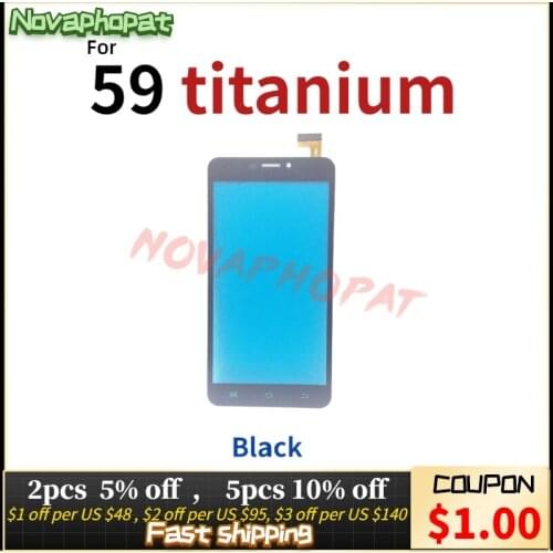 Novaphopat Black Touch Screen Digitizer Glass Lens For Archos 59 Titanium Digitizer Sensor Screen