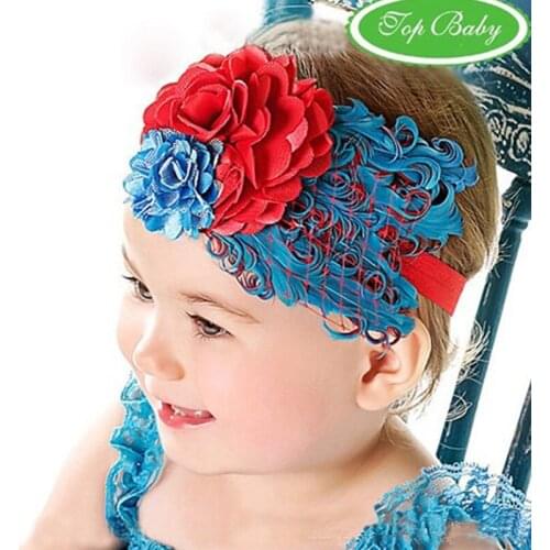 New Baby Feather Flowers Headband Infant Hairband for Photo Props Newborn Baby Headbands 2015 Double Diamond Elastic Hair Bands