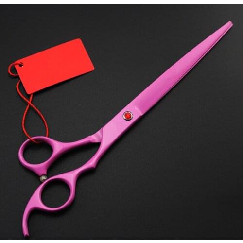 Top grade 440c 8 inch PINK dog grooming hair scissors cat pet shears cutting barber cats thinning clipper hairdressing scissors