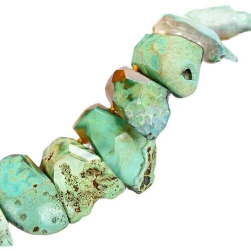 GG Jewelry 20x35mm faceted Top-Drilled Fancy polished Green Fire Agate Stone necklace