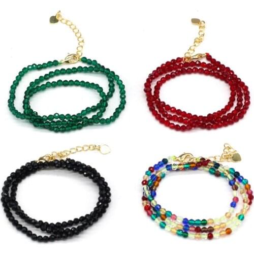 2021 New Natural Stone Small Faceted Spinel Beads Necklace for Women Fashion Gem Choker Necklaces Jewelry Accessories Gift