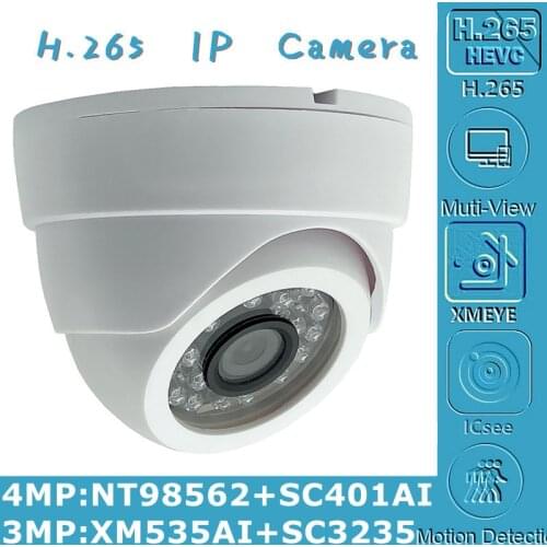 4/3MP IP Ceiling Dome Camera NT98562+SC401AI 2560*1440 XM535AI+SC3235 2304*1296 H.265 Onvif VMS XMEYE 24 LEDs IRC P2P Radiator