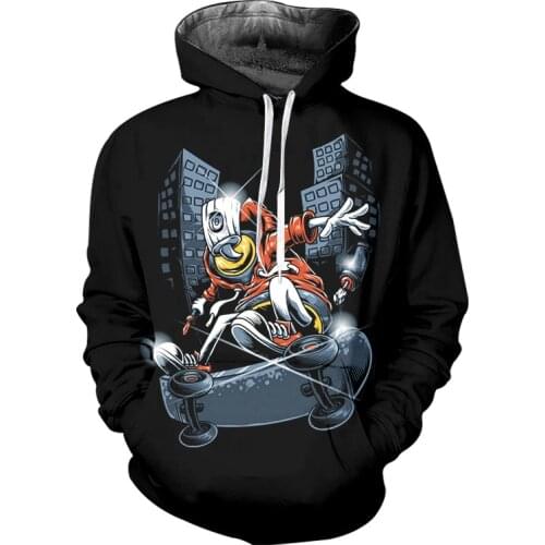 IFPD EU Size Casual Mens Hoodie Cool Printed Graffiti Spray Paint 3D Women Sweatshirt Hooded Long Sleeve Pullover Wholesale