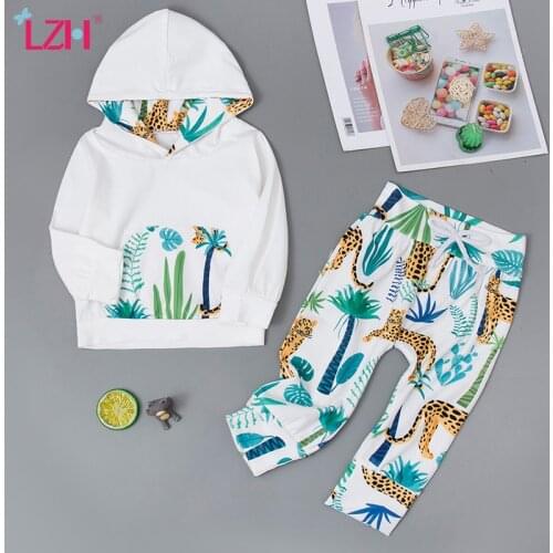 LZH Casual Newborn Baby Boys Tracksuit For Children Clothing 2021 New Hooded Sets For Kids Clothes Girls Autumn Baby Sports Suit