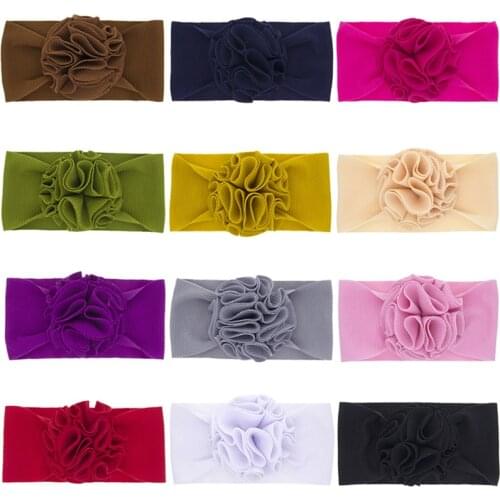 Infant Baby Girl Cute Bow Headband Newborn Solid Headwear Headdress Nylon Elastic Hair Band Gifts Props Baby Accessories