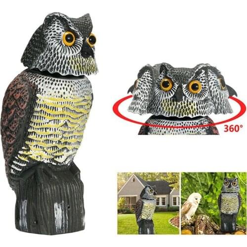 Bird Scarer Rotating Head Owl Decoy Protection Repellent Bird Pest Control Scarecrow Garden Yard Decor Bird Scarer Owl Decoy