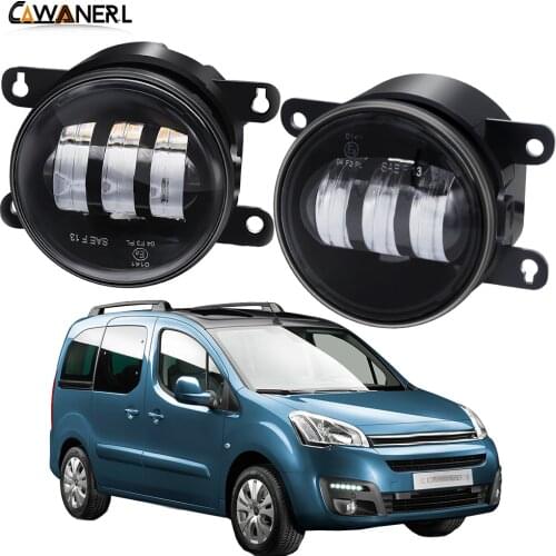 Fog Light Assembly 30W 6000LM Car Front Bumper LED Fog Lamp DRL Amber White H11 12V For Citroen Berlingo B9 2012-2015
