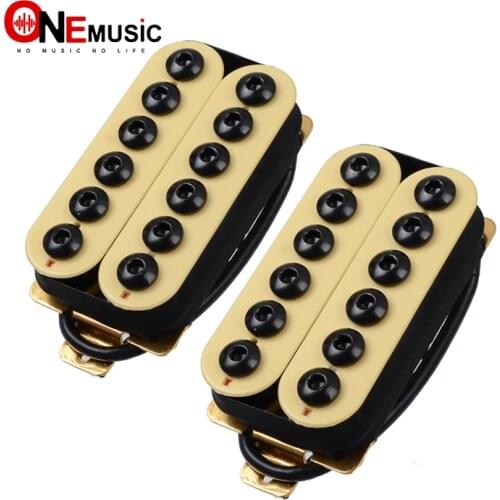 Adjustable Metal Double Coil Electric Guitar Pickups Humbucker Punk Ivory