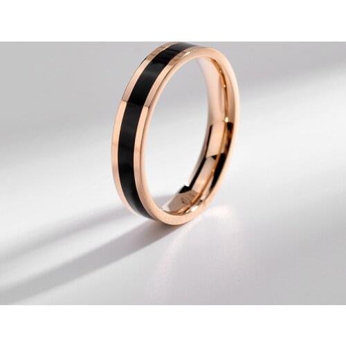 Rose Titanium Steel Ring Female Curve Mill Finish Accessories Hand Decorate Ring
