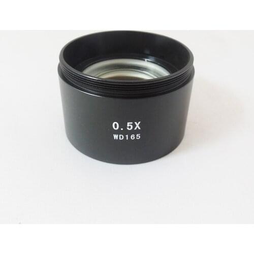 0.5x AUX Zoom Stereo Microscope Auxiliary Objective Lens W.D 165mm 1-7/8" (48mm) Interface Thread Minifier Barlow Lens