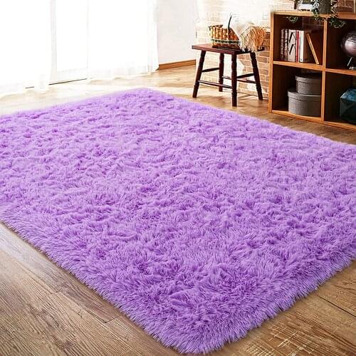 Super Soft Bedroom Area Rugs Shaggy Plush Carpet Rectangle Fluffy Bedside Rug Colorful Multi Plush Fuzzy Decorative Floor Carpet