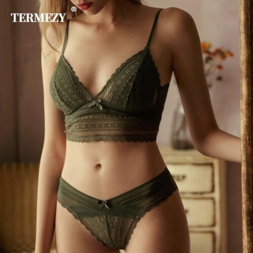 TERMEZY Sexy Lace Underwear Set High Quality Lace Bra Set Push Up Brassiere Fashion Bra And Panty Sets Sexy Lingerie For Women