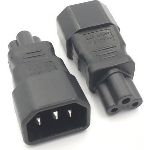1pc High Quality IEC 320 C14 to C5 Power Adapter Converter C5 to C14 AC Power Plug Socket 3 Pin C14 Connector