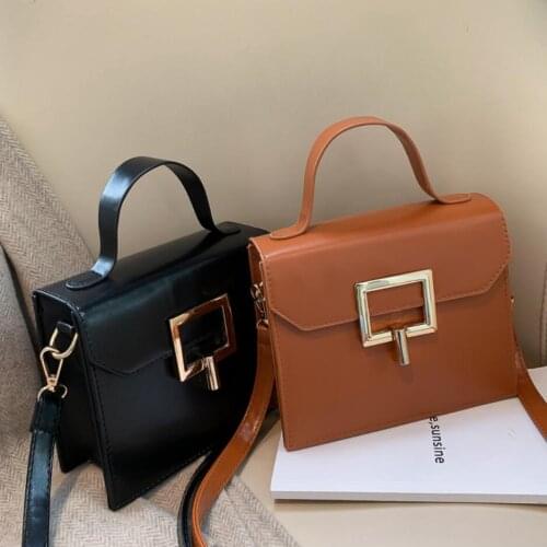 Retro Fashion Female Tote bag 2021 New High Quality PU Leather Womens Designer Handbag Lock Travel Shoulder Messenger Bag