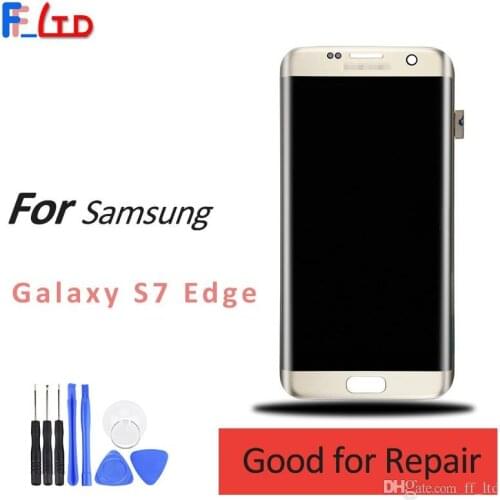 LCD Display for Samsung Galaxy S7 Edge G935F G935A G935V 935T Touch Screen Digitizer Original Replacement Black White Gold