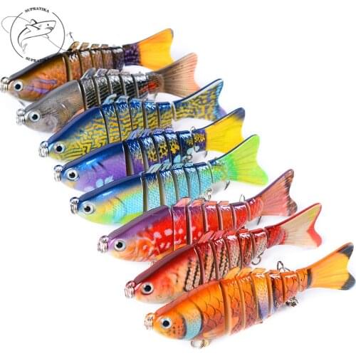 1Pcs 3D Painting Minnow Lures Multi Jointed Hard Bait 10cm/15.6g Lifelike 7 Segments Crankbait Wobblers Artificial Swimbait