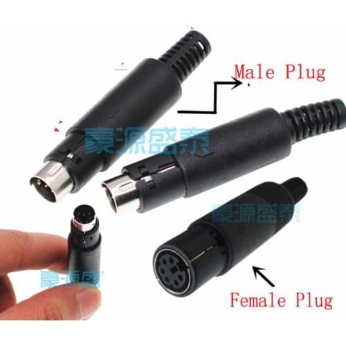 10PCS/Lot PS2 MINI DIN4/DIN5/DIN6/DIN7/DIN8 Welding Type Male/Female Plug Connector 4P/5P/6P/7P/8P