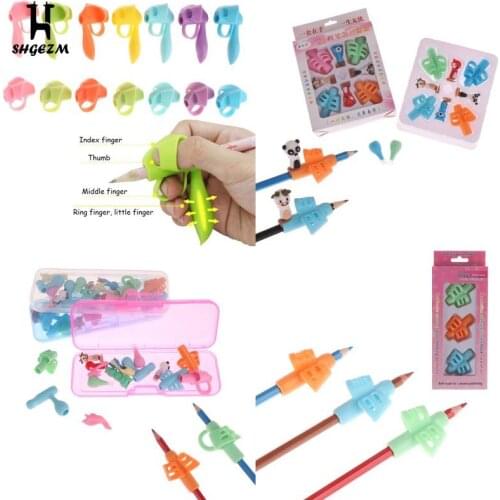16Pcs/Box Silicone Pencil Pen Holder Writing Aid Grip Posture Correction Device Writing Tool Baby Posture Correction Set