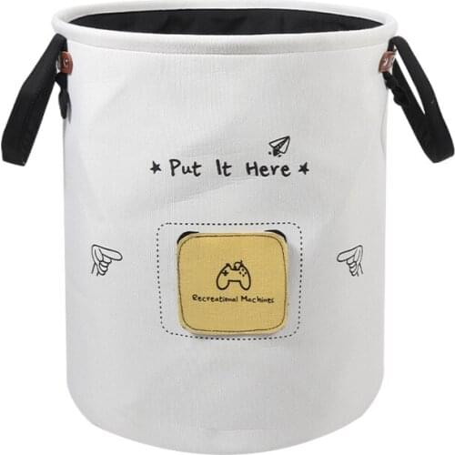 4PCS / LOT Waterproof EVA Storage Bucket Canvas Large Laundry Basket Portable Hamper