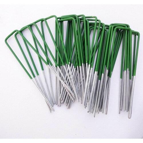50/10pcs U-Shaped Fixing Nail Galvanized Steel Garden Pile Turf Safety Nails For Fixing Weed Fabric Landscape Anti-bird Mesh Net