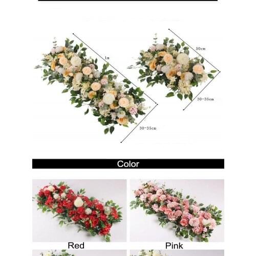 50cm DIY flower row Acanthosphere Rose Eucalyptus wedding decor s rose peony hydrangea plant mix arch artificial fl