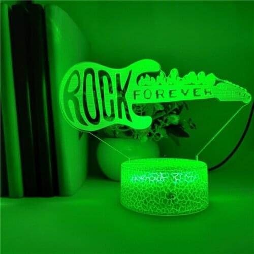 Acrylic Night Light LED Electric Guitar 3D Table Lamp Kids Room Decoration USB Power RGB Colors Nightlights Child Birthday Gifts