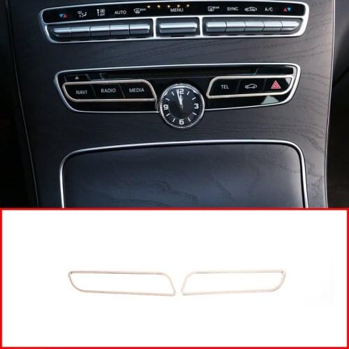 Car Interior Aluminum Alloy Central Control Multi-Function Button Cover Trim For Mercedes Benz E C Class W213 W205 GLC X253