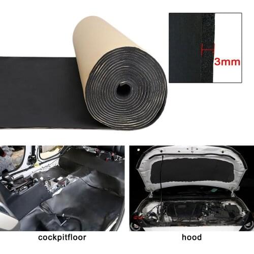 UXCELL 3mm/6mm Thick Cotton Blends Car Auto Sound Insulation Noise Proofing Deadener Mat Car Heat Insulation FoamDeadener Mat