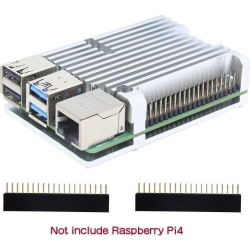 Raspberry Pi 4 Case, Passive Cooling Aluminum Alloy Protective Shell Metal Enclosure for Raspberry Pi 4 Model B