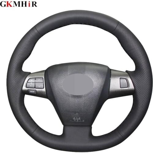 Black Artificial Leather DIY Hand-stitched Car Steering Wheel Cover for Toyota RAV4 2011 2012 Corolla 2011 2012 2013