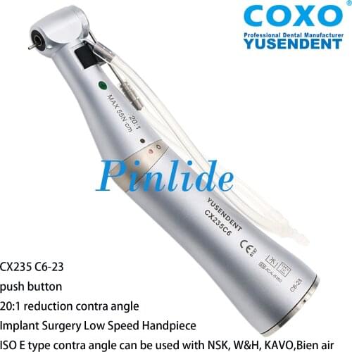 COXO Dental 20:1 Contra Angle Low Speed Implant Surgery Handpiece CX235 C6-23 For NSK