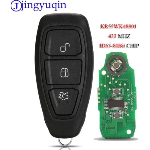 Jingyuqin 433/434Mhz 4D63 80Bit Chip KR55WK48801 For Ford Focus C-Max Mondeo Kuga Fiesta B-Max Smart Remote Key Keyless