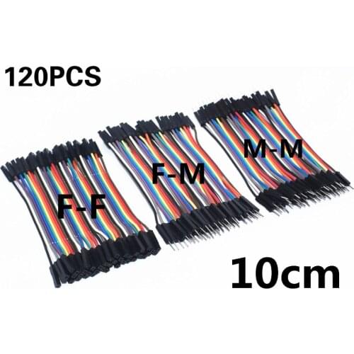 40-120pcs Dupont Line 10CM 40Pin Male to Male + Male to Female and Female to Female Jumper Wire Dupont Cable for Arduino DIY KIT