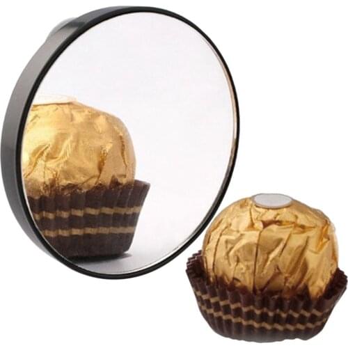 Portable Vanity Mini Pocket Round Makeup Magnifying Mirror With Two Suction Cups Compact Cosmetic Mirror Tool 5X 10X 15X