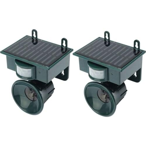 2PCS Outdoor Garden Solar Bird Repeller Ultrasonic Sonic Deterrent Scarer Animal Repellent Birds Repel Tool PIR Sensor