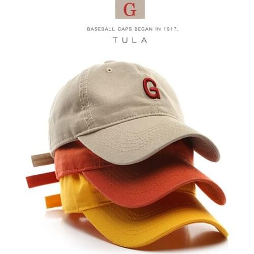 Korean casual sports student hat Japanese ins embroidery G letter cotton tide men and women baseball cap wholesale custom
