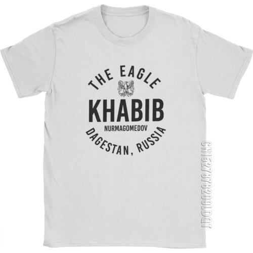 The Eagle Khabib Nurmagomedov Dagestan Russia T-Shirts For Men Male Tshirt Basic Tees O Neck Cotton Clothes Classic T Shirts
