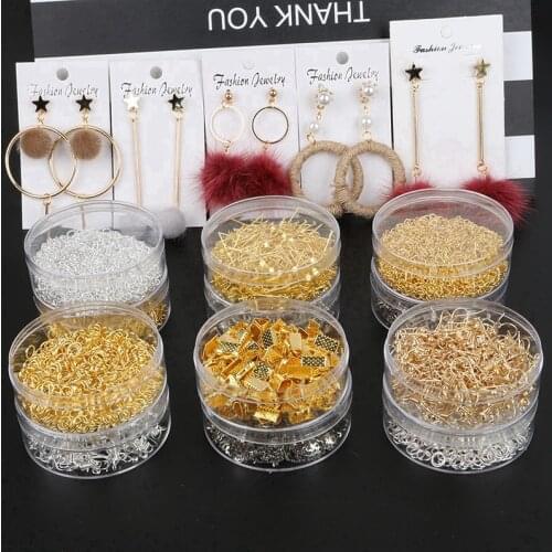 Jewely Findings Sets Open Jump Ring/Head Eye Pins/Extended Chains/Lobster Clasps/Earring Hooks For Jewelry Making Supplies Kit